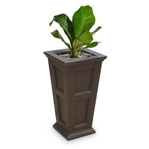 Pemberly Row 28&quot Tall Traditional Plastic Planter in Espresso