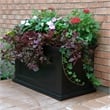 Pemberly Row 20x36 Weatherproof Traditional Plastic Planter in Black