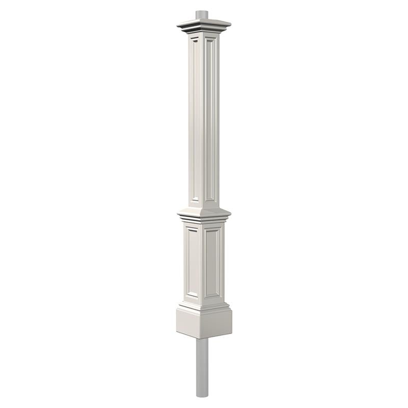 Pemberly Row Traditional Plastic Lamp Post with Mount in White