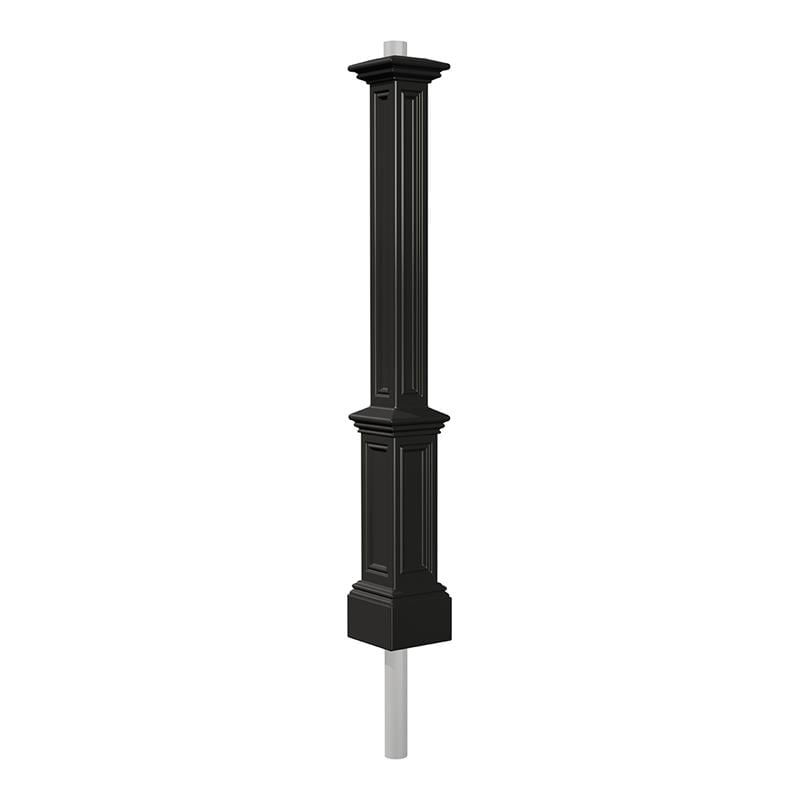 Pemberly Row Traditional Plastic Lamp Post with Mount in Black