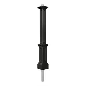 Pemberly Row Traditional Plastic Lamp Post with Mount in Black