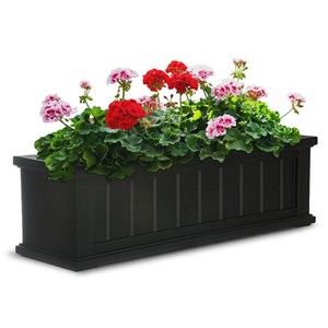 Pemberly Row 3ft Weatherproof Coastal Plastic Window Box in Black