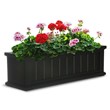 Pemberly Row 3ft Weatherproof Coastal Plastic Window Box in Black