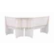 Pemberly Row Pine Wood Corner Nook Dining Set with Storage in White and Gray