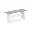 Pemberly Row Pine Wood Corner Nook Dining Set with Storage in White and Gray