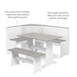 Pemberly Row Pine Wood Corner Nook Dining Set with Storage in White and Gray