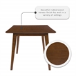 Pemberly Row Mid-Century Wood Dining Table with Tapered Legs in Brown Stain