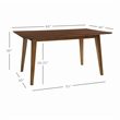 Pemberly Row Mid-Century Wood Dining Table with Tapered Legs in Brown Stain