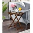 Pemberly Row Modern Folding Tray Table in Espresso Wood Finish