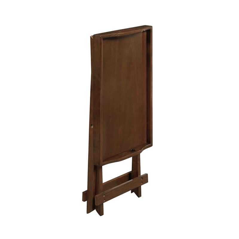 Pemberly Row Modern Folding Tray Table in Espresso Wood Finish
