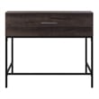 Pemberly Row 40-Inch Desk w/ 2 drawers and shelf hutch - Brown Wood Grain Finish
