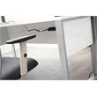 Pemberly Row Contemporary Crescent Desk in Laminated White Finish