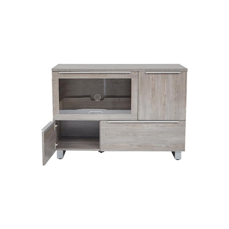 Pemberly Row Transitional Wood Printer Cabinet with 2 Drawers in Gray