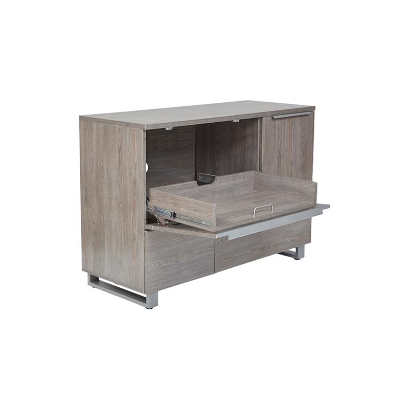 Pemberly Row Transitional Wood Printer Cabinet with 2 Drawers in Gray