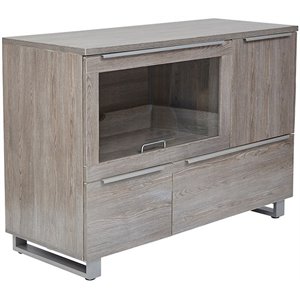 Pemberly Row Transitional Wood Printer Cabinet with 2 Drawers in Gray