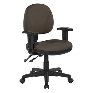 Pemberly Row Sculptured Ergonomic Manager's Chair in Dillon Brown Fabric