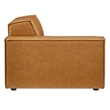 Pemberly Row 5-Piece Faux Leather Sectional Sofa in Tan Finish