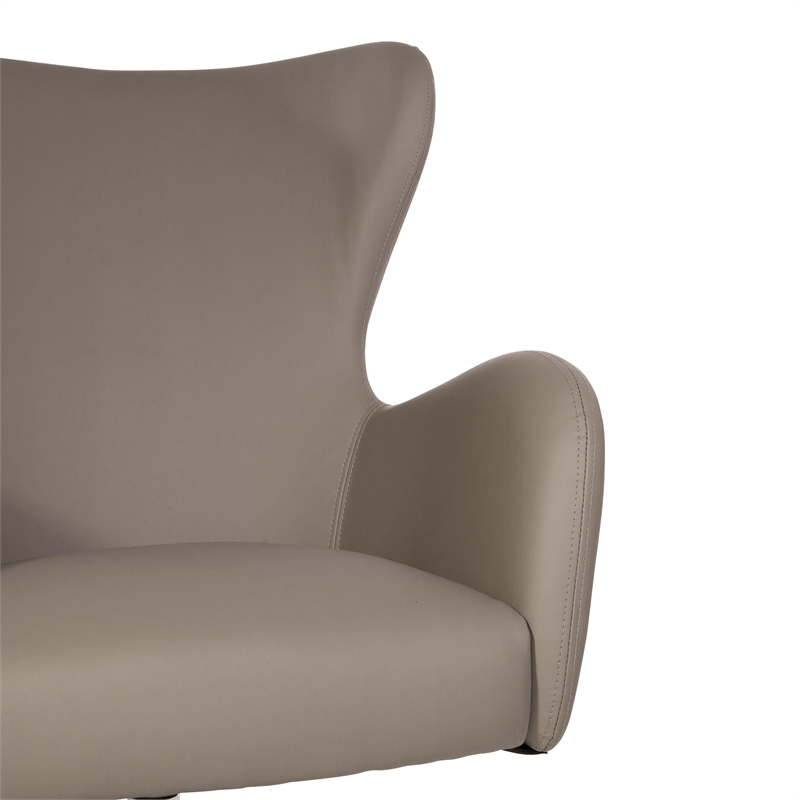 Pemberly Row Modern Swivel Armchair in Dillon Gray Faux Leather