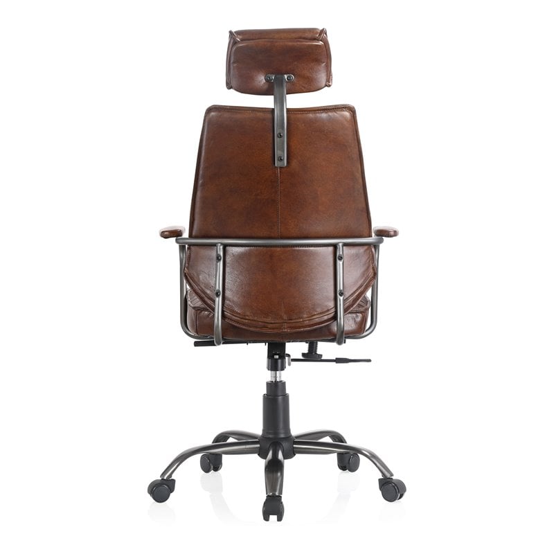 Pemberly Row Modern / Contemporary Office Chair Dark Brown Leather