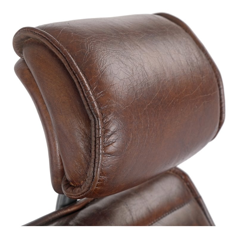 Pemberly Row Modern / Contemporary Office Chair Dark Brown Leather