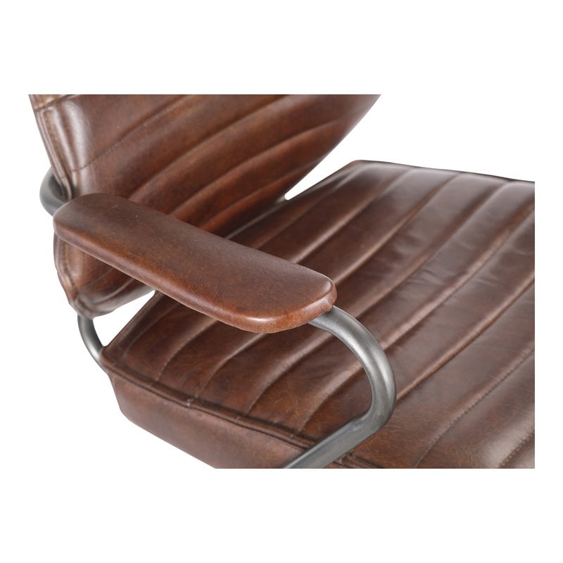 Pemberly Row Modern / Contemporary Office Chair Dark Brown Leather