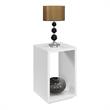 Pemberly Row Contemporary End Table with Shelf in White Wood