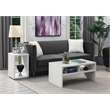 Pemberly Row Contemporary End Table with Shelf in White Wood