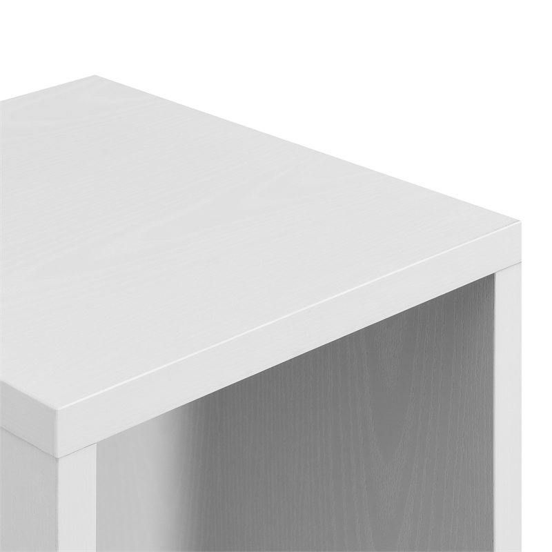Pemberly Row Contemporary End Table with Shelf in White Wood