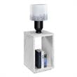Pemberly Row Contemporary Contemporary End Table with Shelf- White Marble Wood