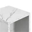 Pemberly Row Contemporary Contemporary End Table with Shelf- White Marble Wood