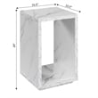 Pemberly Row Contemporary Contemporary End Table with Shelf- White Marble Wood