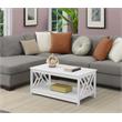 Pemberly Row Modern Coffee Table with Shelf in White Wood Finish