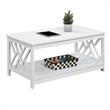 Pemberly Row Modern Coffee Table with Shelf in White Wood Finish
