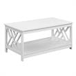 Pemberly Row Modern Coffee Table with Shelf in White Wood Finish