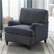 Pemberly Row Navy Blue Polyester Fabric Upholstered Transitional Arm Chair