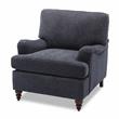 Pemberly Row Navy Blue Polyester Fabric Upholstered Transitional Arm Chair
