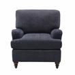 Pemberly Row Navy Blue Polyester Fabric Upholstered Transitional Arm Chair