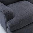 Pemberly Row Navy Blue Polyester Fabric Upholstered Transitional Arm Chair