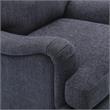 Pemberly Row Navy Blue Polyester Fabric Upholstered Transitional Arm Chair
