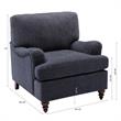Pemberly Row Navy Blue Polyester Fabric Upholstered Transitional Arm Chair