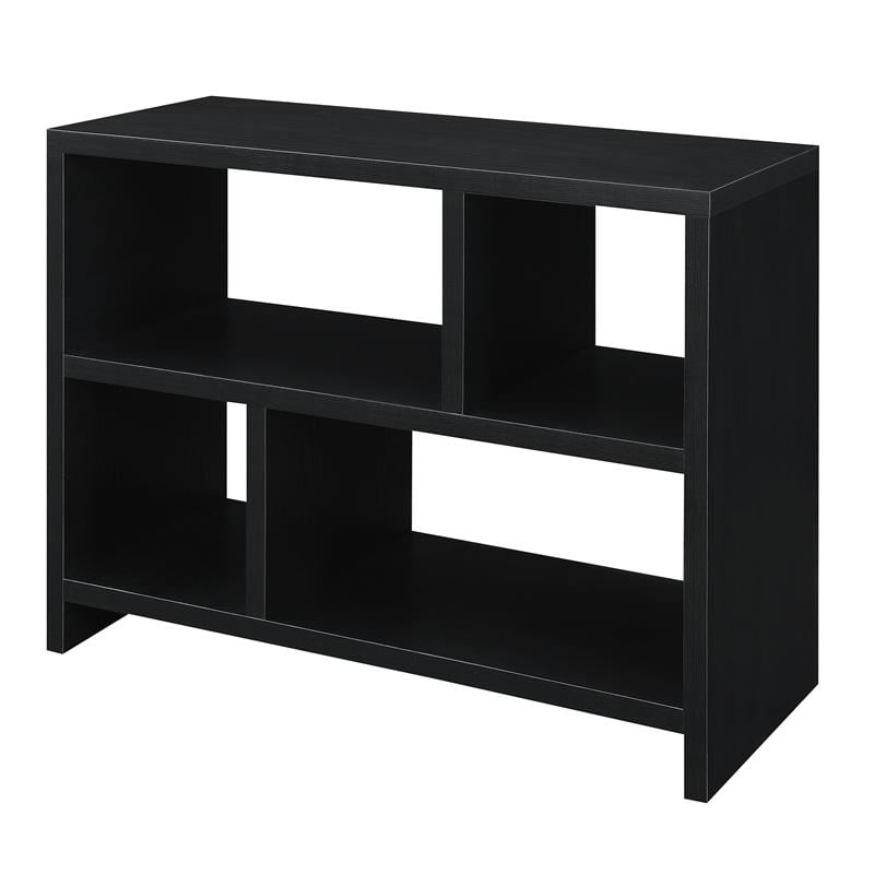 Pemberly Row Console Three-Tier Bookcase in Black Wood Finish
