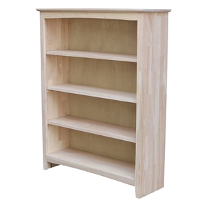 Pemberly Row 38&quot Wide Shaker Bookcase - 48 in H - Unfinished