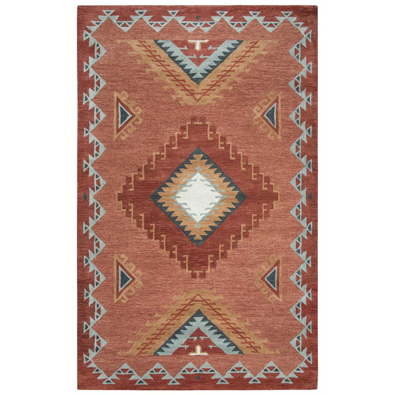 Pemberly Row 5' x 8' Southwest/Tribal Rust/Multi Hand-Tufted Area Rug