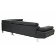 Pemberly Row 2 Piece Faux Leather Sectional Sofa Set in Black