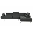 Pemberly Row 2 Piece Faux Leather Sectional Sofa Set in Black