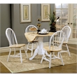 Pemberly Row 5-piece Drop Leaf Wood Dining Set Natural Brown and White