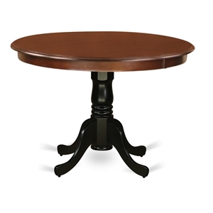 Pemberly Row Modern Round Wood Dining Table in Mahogany/Black