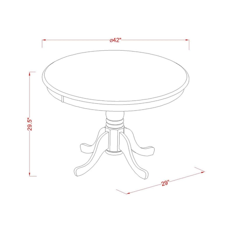 Pemberly Row Modern Round Wood Dining Table in Mahogany/Black