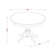 Pemberly Row Modern Round Wood Dining Table in Mahogany/Black