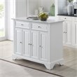Pemberly Row Wood Top Kitchen Island Cart in Distressed White